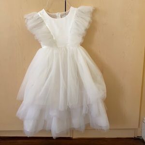 Beautiful faltered flower girl gown